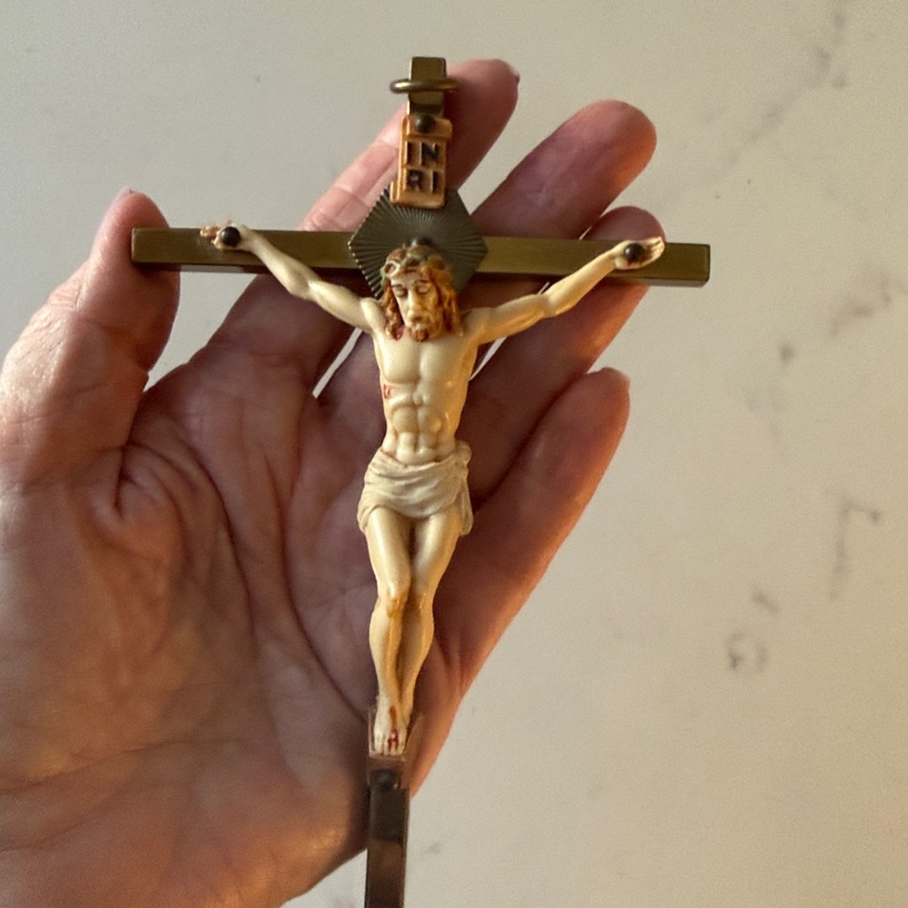 Vintage brass crucifix